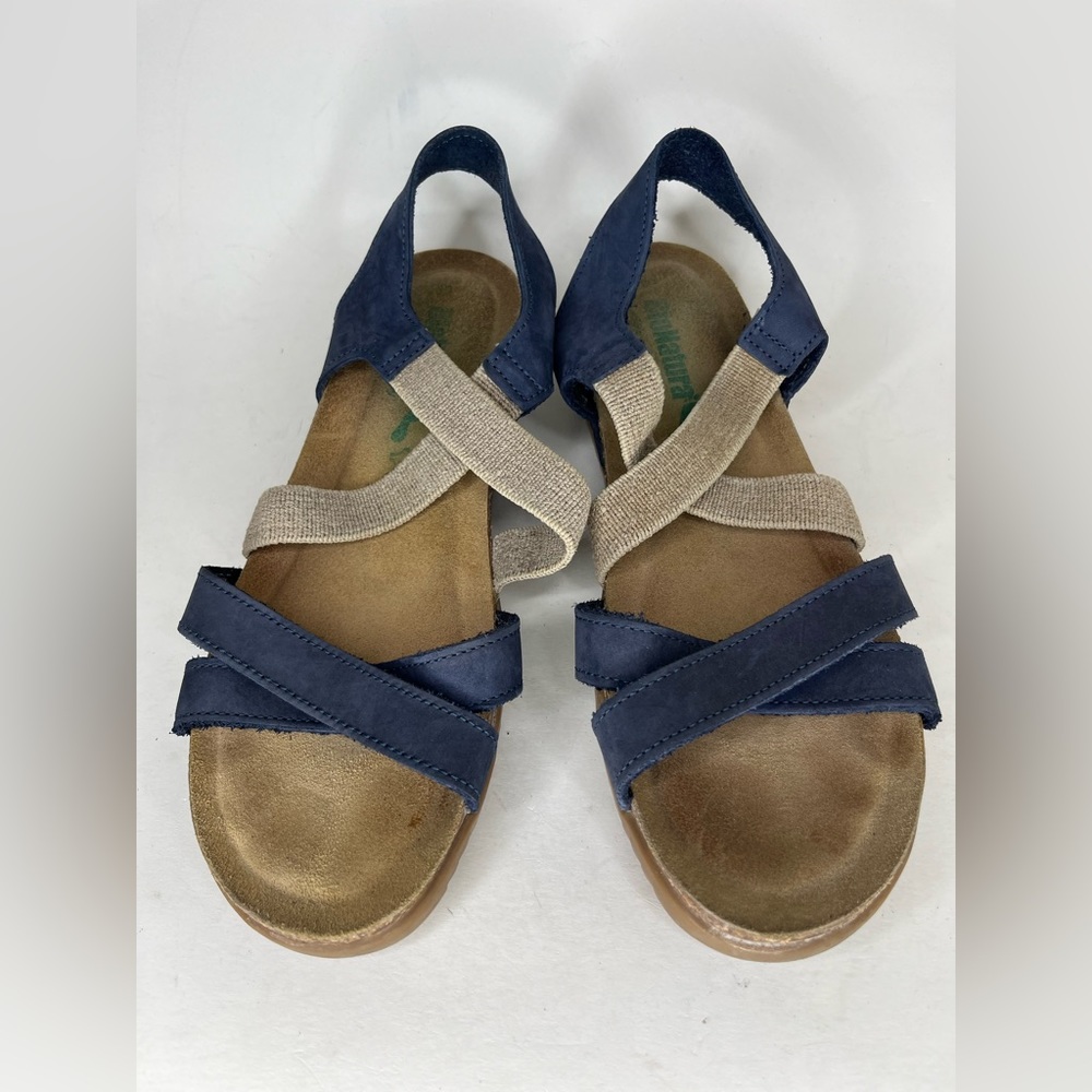 bionatura sandals Women Size 39 US 8 Blue/tan Leather/textile Upper - Picture 2 of 15
